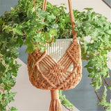 2 Pack Extra  Plant Hangers, up to  Pot Hanging Planter , Premium Cotton Rope Crochet Boho Hanging Planter Basket for Indoor & Outdoor Plants (Brown)