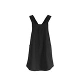 Apron Halter Cross Back Bandage X Shape Aprons Two Pockets Apron for Women with Pocket Cotton Linen,  Cross Back Apron for Gardening Painting（black） In Australia - Darrahopens