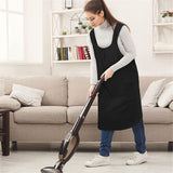 Apron Halter Cross Back Bandage X Shape Aprons Two Pockets Apron for Women with Pocket Cotton Linen,  Cross Back Apron for Gardening Painting（black）
