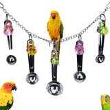Bird stainless steel  toy, safe and stable spoon chewing toy parrot, long tailed parrot, parrot, parrot colored pendant toy, In Australia - Darrahopens