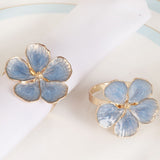 Napkin Rings Set of 6 Flowers Napkin Ring Holders Dinner Tables Rings Elegant Ornament Table Setting Decoration for Wedding, Christmas, Thanksgiving, Birthday, Holiday, Party, Blue In Australia - Darrahopens