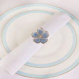 Napkin Rings Set of 6 Flowers Napkin Ring Holders Dinner Tables Rings Elegant Ornament Table Setting Decoration for Wedding, Christmas, Thanksgiving, Birthday, Holiday, Party, Blue In Australia - Darrahopens