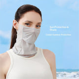 Sun Protection Mask for Face Sun Protection Breathable Neck Gaiter Golf Hiking Running Cycling Outdoor Sports（light gray）