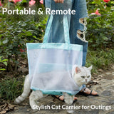 Mesh Dog Sling for Small Dogs and Cats-Light & Breathable Cat Carrier Pouch,Soft Puppy Purse with Adjustable Shoulder Strap (Mint green ) In Australia - Darrahopens