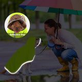 Dog Raincoat,Waterproof Rain Poncho with Hoodie, High Reflective Adjustable Pet Rain Jacket  for Small Medium and Large Dogs (green,M )