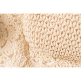 Hand woven cotton bag crochet tassel beach bohemian women's bag summer beach handbag Crossbody Purse （white）