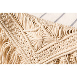 Hand woven cotton bag crochet tassel beach bohemian women's bag summer beach handbag Crossbody Purse （white） In Australia - Darrahopens