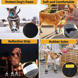 Dog Booties,Waterproof Dog Shoes for Large Medium Small Dogs,Suitable for Summer Hot Pavement,Adjustable Non-Slip Rubber Paw Protector Black Size 2