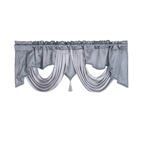 Wave curtain head curtain 140 * 45cm. Made of polyester fabric with soft satin trim. Add some luxurious atmosphere to your home.（grey） In Australia - Darrahopens