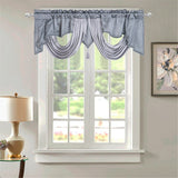 Wave curtain head curtain 140 * 45cm. Made of polyester fabric with soft satin trim. Add some luxurious atmosphere to your home.（grey） In Australia - Darrahopens