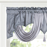 Wave curtain head curtain 140 * 45cm. Made of polyester fabric with soft satin trim. Add some luxurious atmosphere to your home.（grey） In Australia - Darrahopens