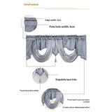 Wave curtain head curtain 140 * 45cm. Made of polyester fabric with soft satin trim. Add some luxurious atmosphere to your home.（grey） In Australia - Darrahopens