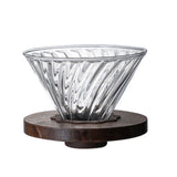 Heat Resistant Glass, Permeable, Coffee Dripper, Black walnut tray, 02, Coffee Drip, For 1 to 2Cups Coffee pot filter In Australia - Darrahopens