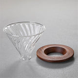 Heat Resistant Glass, Permeable, Coffee Dripper, Black walnut tray, 02, Coffee Drip, For 1 to 2Cups Coffee pot filter
