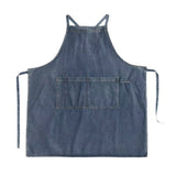 Denim Apron with Big Pockets Adjustable Cooking Apron Jean for Hair Stylist Gardening Craftsmen Barista Hairdresser（Mid Blue） In Australia - Darrahopens