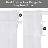 Pair of Sheer White French Door Curtains in 137*102cm Size. Our Sidelight Front Door Drapes Come with 2 Matching Tie-Backs.