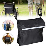 Wheelchair Bag,Wheelchair Backpack Bag,Waterproof,Wheel Chair Storage Tote Accessory-Large Capacity with Reflective Stripe for Walker Rollator Wheelchair Transport Chair（Black）