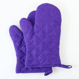 Professional Heat Resistance Kitchen Cotton Oven Gloves for Grilling Cooking Microwave BBQ Baking, 2-Pack with Soft Inner Lining (Purple) In Australia - Darrahopens
