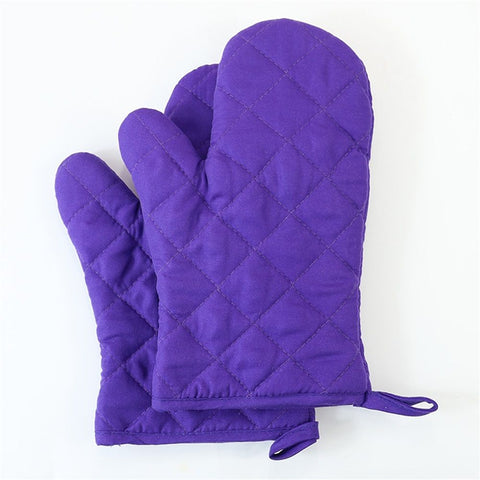 Professional Heat Resistance Kitchen Cotton Oven Gloves for Grilling Cooking Microwave BBQ Baking, 2-Pack with Soft Inner Lining (Purple) In Australia - Darrahopens