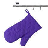 Professional Heat Resistance Kitchen Cotton Oven Gloves for Grilling Cooking Microwave BBQ Baking, 2-Pack with Soft Inner Lining (Purple) In Australia - Darrahopens