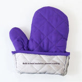 Professional Heat Resistance Kitchen Cotton Oven Gloves for Grilling Cooking Microwave BBQ Baking, 2-Pack with Soft Inner Lining (Purple) In Australia - Darrahopens