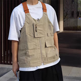 Multifunctional Vest Shoulder Bag Multiple Pockets Practical corduroy Lightweight Design for Outdoor Travel Hiking（L） In Australia - Darrahopens