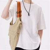 Multifunctional Vest Shoulder Bag Multiple Pockets Practical corduroy Lightweight Design for Outdoor Travel Hiking（L）