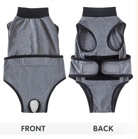 Recovery Suit for Dogs, Dog Surgery Suit Female Spay, Dog Surgical Recovery Onesie Male Neuter, Anti Licking Wounds Puppy Post Surgery Bodysuit Outfit, Cone of Shame Alternative, Grey L In Australia - Darrahopens