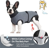 Recovery Suit for Dogs, Dog Surgery Suit Female Spay, Dog Surgical Recovery Onesie Male Neuter, Anti Licking Wounds Puppy Post Surgery Bodysuit Outfit, Cone of Shame Alternative, Grey L