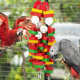 Large Bird Parrot Toys for Cockatoos  Grey Macaws and  Parrots Bird Gift Wooden parrot supplies (Apple-22inch) In Australia - Darrahopens