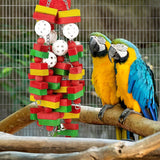 Large Bird Parrot Toys for Cockatoos  Grey Macaws and  Parrots Bird Gift Wooden parrot supplies (Apple-22inch) In Australia - Darrahopens
