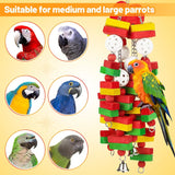 Large Bird Parrot Toys for Cockatoos  Grey Macaws and  Parrots Bird Gift Wooden parrot supplies (Apple-22inch) In Australia - Darrahopens