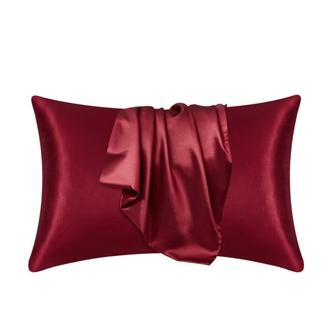 Pillow Case 2 Pack Pillowcase for Hair and Skin Satin Pillow Covers with Zipper Closure (Queen( 20x30in)-Wine Red In Australia - Darrahopens