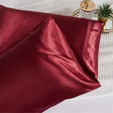 Pillow Case 2 Pack Pillowcase for Hair and Skin Satin Pillow Covers with Zipper Closure (Queen( 20x30in)-Wine Red In Australia - Darrahopens