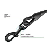 The rope for training dogs, I teach them to walk without pulling. The climbing rope with a rotating metal buckle lock takes your little dog close to the crowd (46cm, black)
