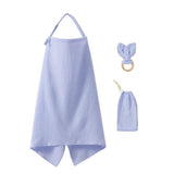Nursing Cover for Baby Breastfeeding, Cotton Breathable with Arch Neckline for Women, Outward breastfeeding shawl covering cloth（Blue） In Australia - Darrahopens