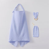 Nursing Cover for Baby Breastfeeding, Cotton Breathable with Arch Neckline for Women, Outward breastfeeding shawl covering cloth（Blue） In Australia - Darrahopens