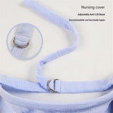 Nursing Cover for Baby Breastfeeding, Cotton Breathable with Arch Neckline for Women, Outward breastfeeding shawl covering cloth（Blue） In Australia - Darrahopens