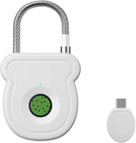 Smart Fingerprint Padlock for Luggage - USB Key & Emergency Code, Keyless Biometric Lock for Gym Locker, Suitcase, Backpack, Toolbox & Handbag (White)With decoder In Australia - Darrahopens