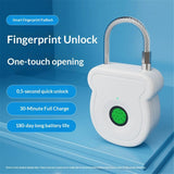Smart Fingerprint Padlock for Luggage - USB Key & Emergency Code, Keyless Biometric Lock for Gym Locker, Suitcase, Backpack, Toolbox & Handbag (White)With decoder In Australia - Darrahopens