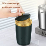 Covered car ashtray, stainless steel ashtray, detachable mini portable ashtray, car office home cigarette ashtray (green gold) In Australia - Darrahopens