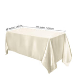 Rectangular Satin Tablecloth -beige, Rectangle Shiny Satin Table Linens for Rectangular Tables（145*260CM）