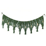 Green Bohemian chiffon tassel garland green wall decoration tassel with bead banner kindergarten classroom office birthday party children's room baby decoration（green） In Australia - Darrahopens