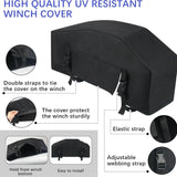 Winch Cover, Heavy Duty Waterproof UV Resistant Accessories , Indoor Outdoor Storage Dust Protection for , Truck, Off-Road (Black)