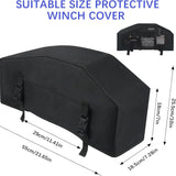 Winch Cover, Heavy Duty Waterproof UV Resistant Accessories , Indoor Outdoor Storage Dust Protection for , Truck, Off-Road (Black)