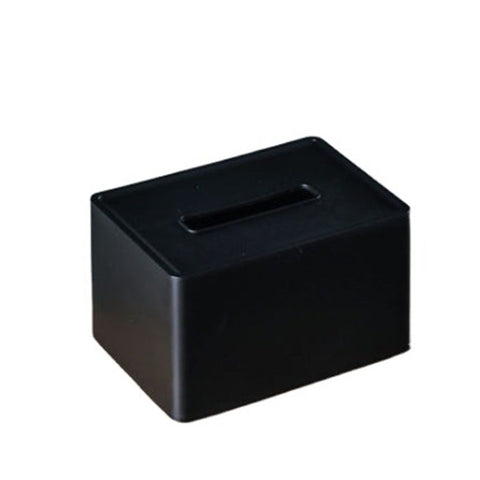 Tissue Box Cover, Rectangular Facial Tissue Holder with Bottom, Decorative Storage Organizer Box for Bathroom Vanity, Countertops, Dressers, Night Stand, Parlors and Offices - Black