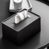 Tissue Box Cover, Rectangular Facial Tissue Holder with Bottom, Decorative Storage Organizer Box for Bathroom Vanity, Countertops, Dressers, Night Stand, Parlors and Offices - Black In Australia - Darrahopens