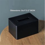 Tissue Box Cover, Rectangular Facial Tissue Holder with Bottom, Decorative Storage Organizer Box for Bathroom Vanity, Countertops, Dressers, Night Stand, Parlors and Offices - Black