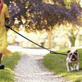 Pet rope, traffic pad dual handle, heavy-duty, reflective dual handle lead, used for control safety training, large or medium-sized dog skin, dual handle lead (black) In Australia - Darrahopens
