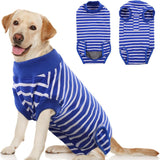 Dog Rehabilitation Surgical Clothing - Male and Female, Adjustable Anti Licking, Breathable and Comfortable, L， blue stripes In Australia - Darrahopens